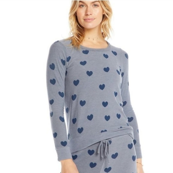 New Chaser Blue Hearts Loungewear Athleisure Sleepwear Jogger Set NWT Small - Picture 5 of 14
